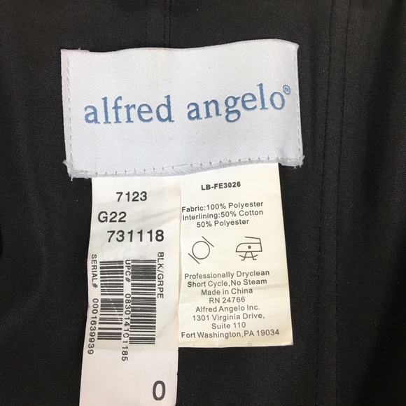 ALFRED ANGELO Little Black Cocktail Satin Rushed Dress Size 0 - Picture 8 of 9